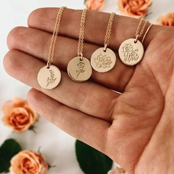 July Lotus Birth Flower Bohemian Charm Necklace - Picture 4 of 8